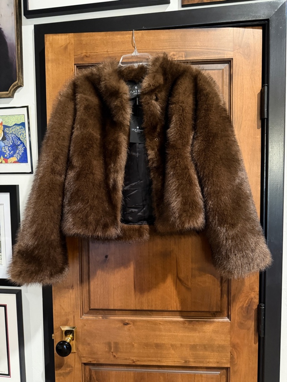 Cropped Brown Faux Fur Teddy Jacket - Plush Cozy Coat